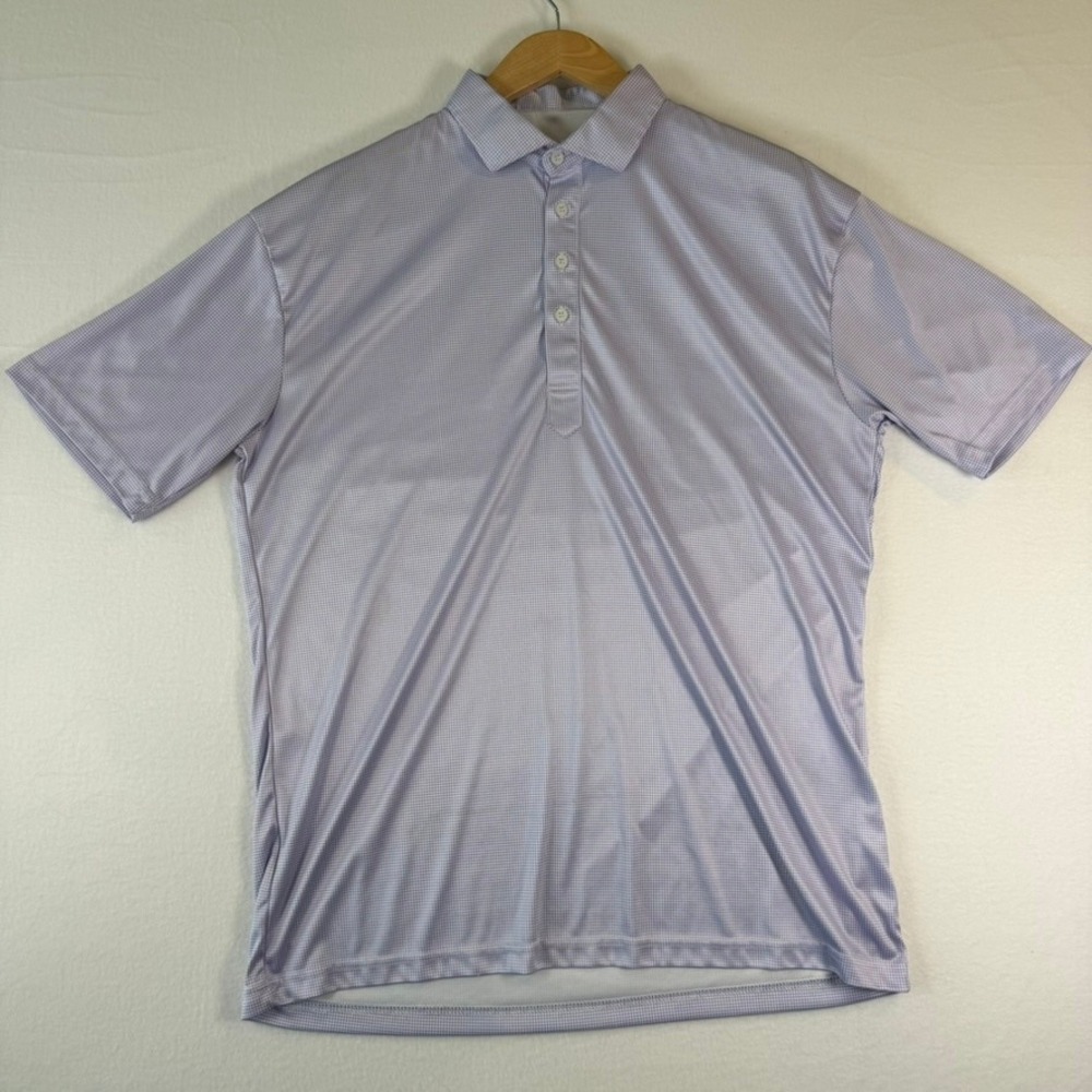 Collars & Co Mens XL Lavender Houndstooth Dress Collar Performance Polo Shirt